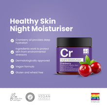 Load image into Gallery viewer, Cranberry Superfood Healthy Skin Night Moisturiser 60mls
