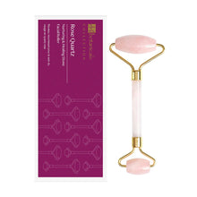 Load image into Gallery viewer, Rose Quartz Nurturing &amp; Healing Stone Facial Roller (Rose Gold Handle)
