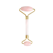 Load image into Gallery viewer, Rose Quartz Nurturing &amp; Healing Stone Facial Roller (Rose Gold Handle)

